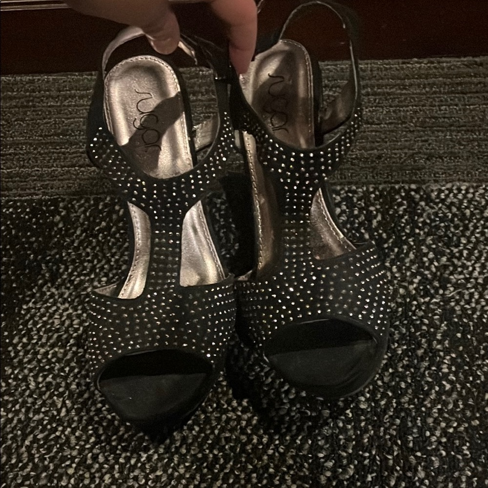 Elegant Black Studded Heels